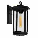 CWI Oakwood 1 Light Outdoor Black Wall Lantern