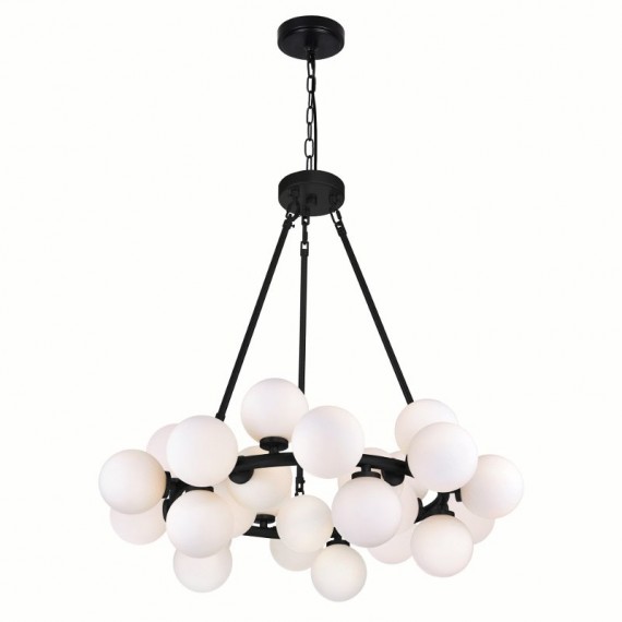 CWI Arya 25 Light Chandelier With Black Finish