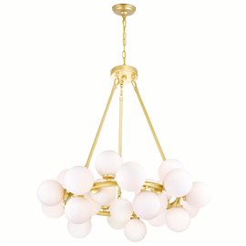 CWI Arya 25 Light Chandelier With Satin Gold Finish