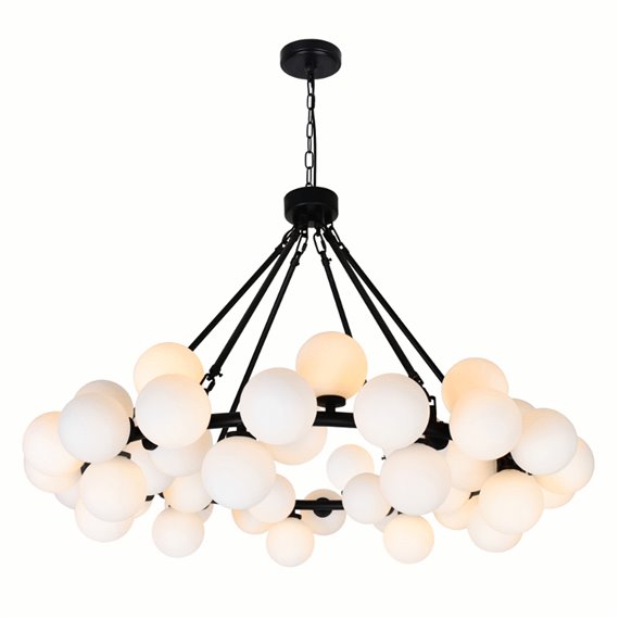 CWI Arya 45 Light Chandelier With Black Finish