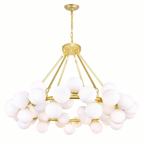 CWI Arya 45 Light Chandelier With Satin Gold Finish