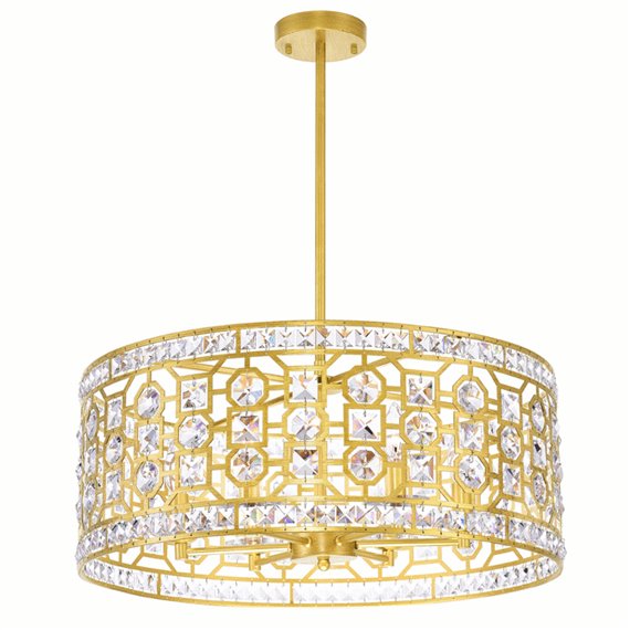 CWI Belinda 6 Light Chandelier With Champagne Finish