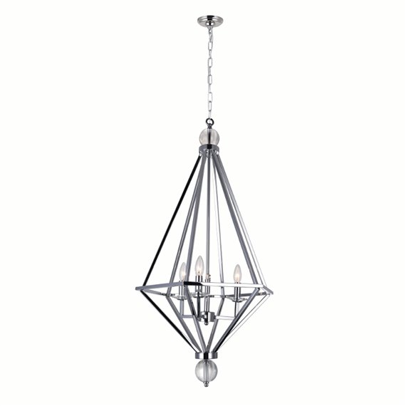 CWI Calista 3 Light Chandelier With Chrome Finish