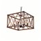 CWI Marini 4 Light Chandelier With Wood Grain Brown Finish
