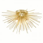 CWI Savannah 6 Light Flush Mount With Gold Leaf Finish