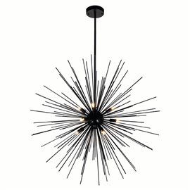 CWI Savannah 9 Light Chandelier With Black Finish