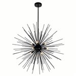 CWI Savannah 9 Light Chandelier With Black Finish