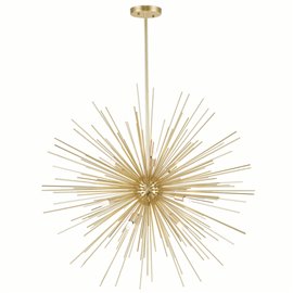 CWI Savannah 9 Light Chandelier With Gold Leaf Finish