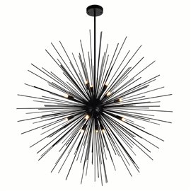 CWI Savannah 14 Light Chandelier With Black Finish