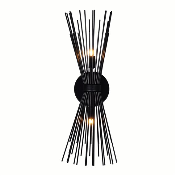 CWI Savannah 2 Light Wall Sconce With Black Finish