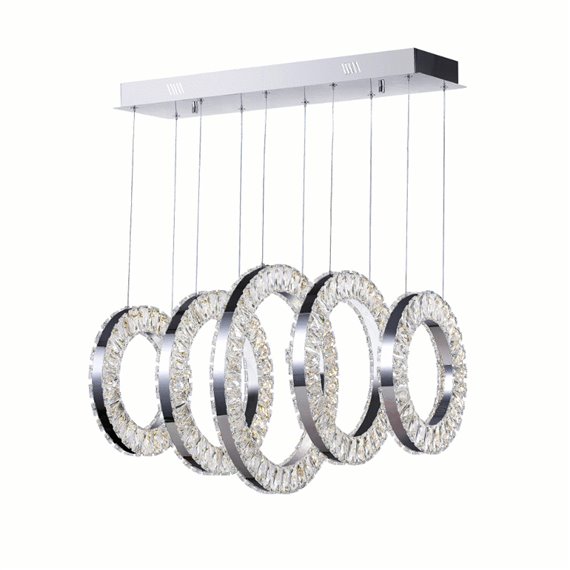 CWI Celina LED Chandelier With Chrome Finish