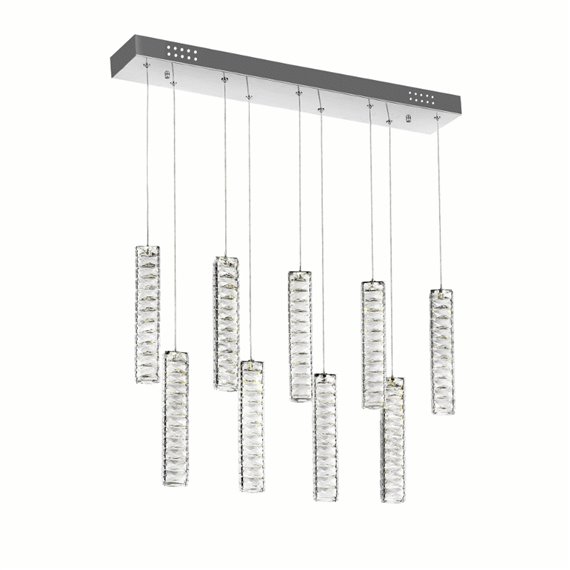 CWI Celina LED Chandelier With Chrome Finish