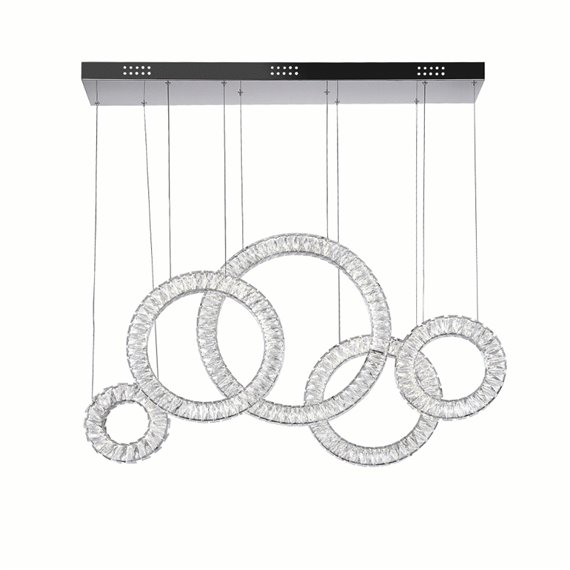 CWI Celina LED Chandelier With Chrome Finish