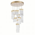 CWI Carolina LED Chandelier With Gold Leaf Finish