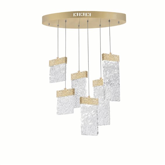 CWI Carolina LED Chandelier With Gold Leaf Finish