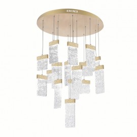 CWI Carolina LED Chandelier With Gold Leaf Finish