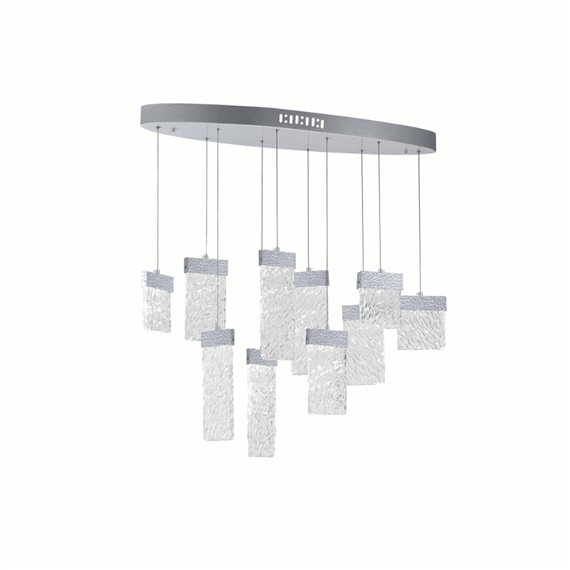 CWI Carolina LED Chandelier With Pewter Finish