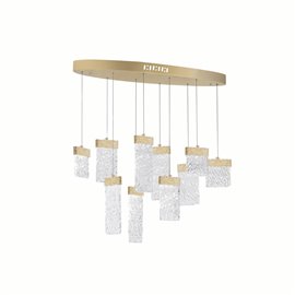 CWI Carolina LED Chandelier With Gold Leaf Finish