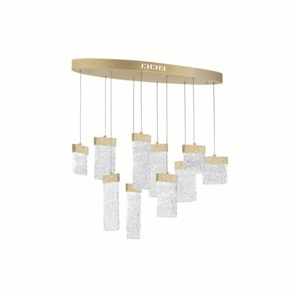 CWI Carolina LED Chandelier With Gold Leaf Finish