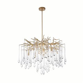 CWI Anita 6 Light Chandelier With Gold Leaf Finish