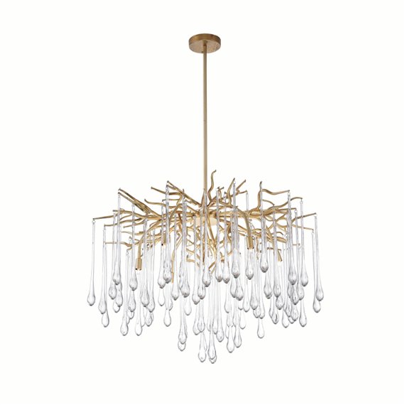 CWI Anita 6 Light Chandelier With Gold Leaf Finish