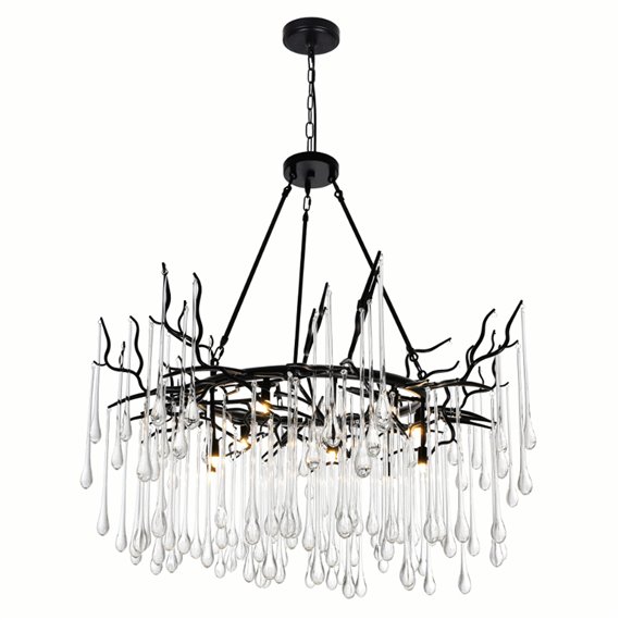 CWI Anita 12 Light Chandelier With Black Finish