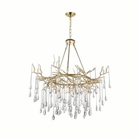 CWI Anita 12 Light Chandelier With Gold Leaf Finish