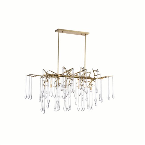 CWI Anita 10 Light Chandelier With Gold Leaf Finish