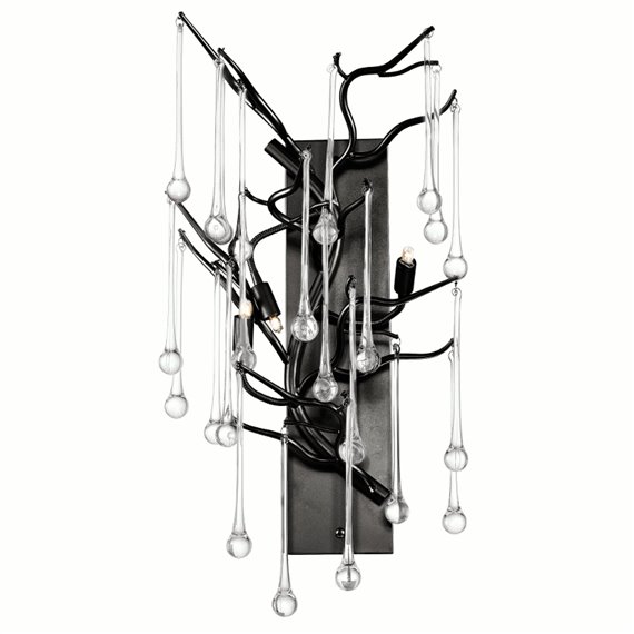 CWI Anita 3 Light Wall Sconce With Black Finish