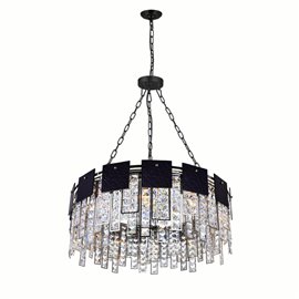 CWI Glacier 10 Light Down Chandelier With Polished Nickel Finish