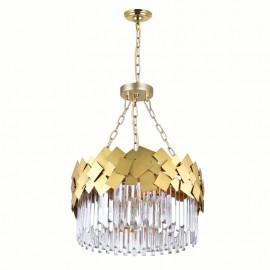 CWI Panache 6 Light Down Chandelier With Medallion Gold Finish