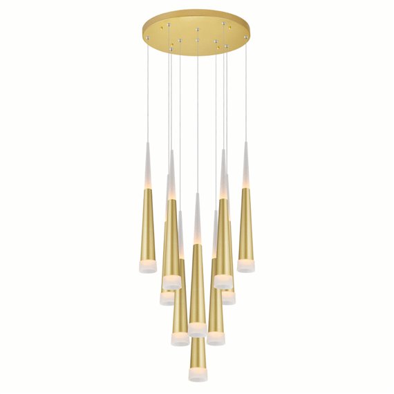 CWI Andes LED Multi Light Pendant With Satin Gold Finish