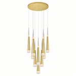 CWI Andes LED Multi Light Pendant With Satin Gold Finish