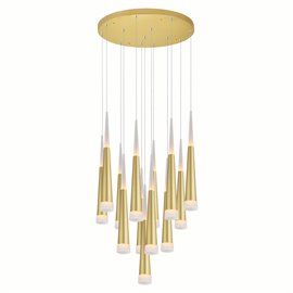 CWI Andes LED Multi Light Pendant With Satin Gold Finish