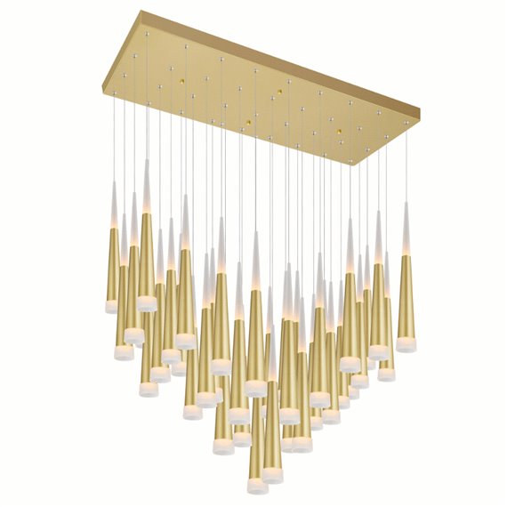 CWI Andes LED Multi Light Pendant With Satin Gold Finish