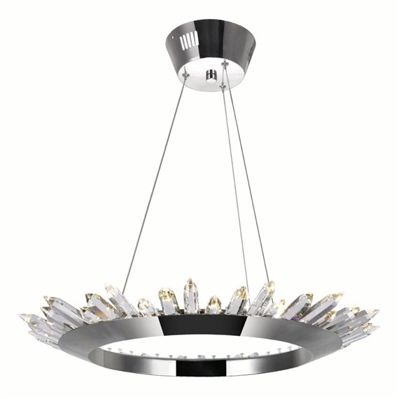 CWI Arctic Queen LED Up Chandelier With Polished Nickel Finish