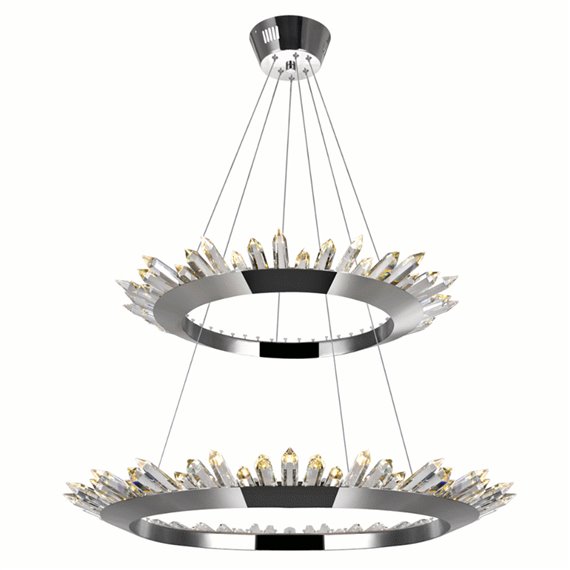 CWI Arctic Queen LED Up Chandelier With Polished Nickel Finish