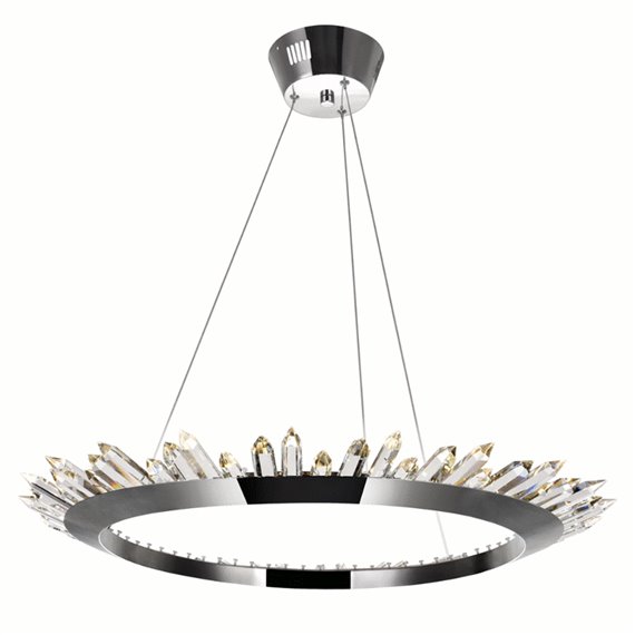 CWI Arctic Queen LED Up Chandelier With Polished Nickel Finish