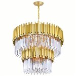 CWI Deco 12 Light Down Chandelier With Medallion Gold Finish