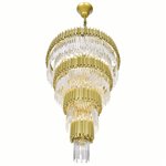 CWI Deco 34 Light Down Chandelier With Medallion Gold Finish