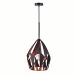 CWI Oxide 1 Light Down Pendant With Black+Copper Finish