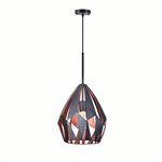 CWI Oxide 1 Light Down Pendant With Black+Copper Finish