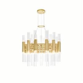 CWI Orgue 42 Light Chandelier With Satin Gold Finish