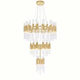 CWI Orgue 123 Light Chandelier With Satin Gold Finish