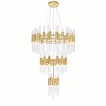 CWI Orgue 123 Light Chandelier With Satin Gold Finish