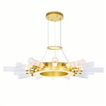 CWI Collar 14 Light Chandelier With Satin Gold Finish