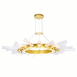 CWI Collar 21 Light Chandelier With Satin Gold Finish