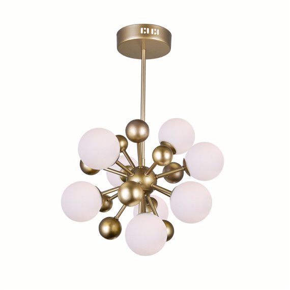 CWI Element 8 Light Chandelier With Sun Gold Finish