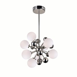 CWI Element 8 Light Chandelier With Polished Nickel Finish