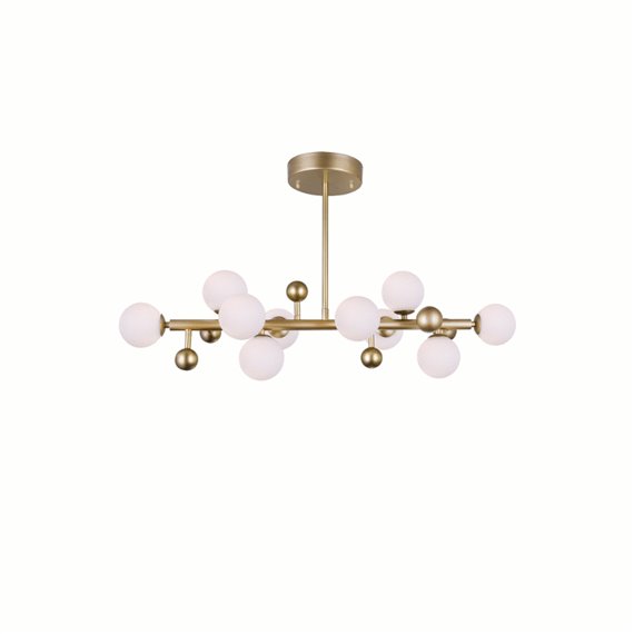 CWI Element 10 Light Chandelier With Sun Gold Finish